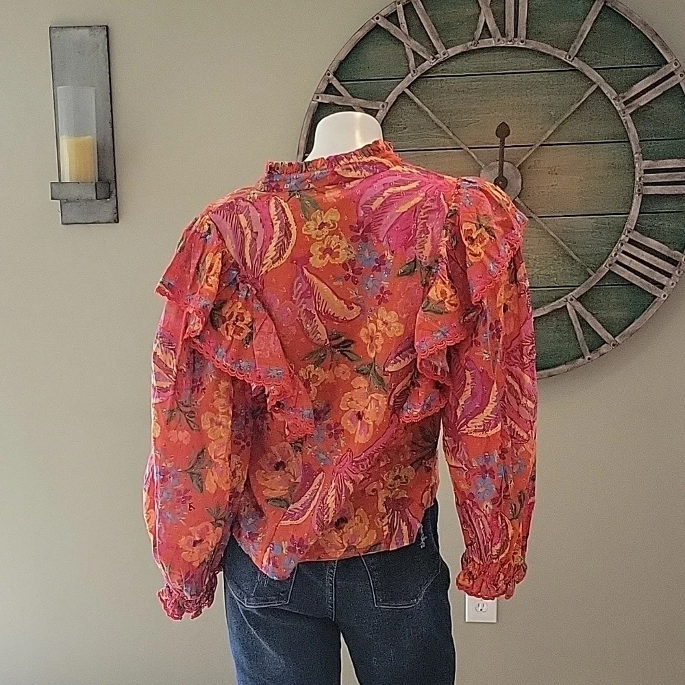 Farm Rio Red Spring Bananas Blouse
